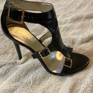 Guess Heels  Black Leather